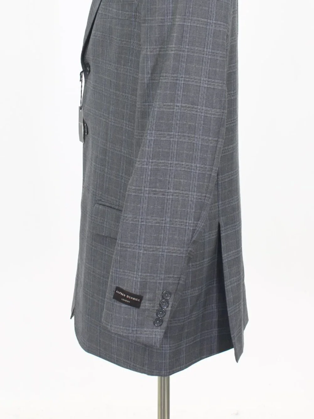 Dunhill 46L 38 Gray Full Suit 3-Button Check R942